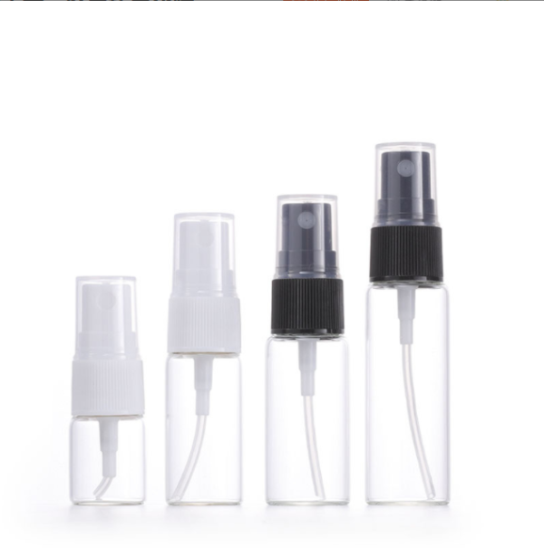 15 ml dünne Glas-Parfümflasche, 10 ml klare, nachfüllbare Glas-Parfüm-Aluminium-Nebel-Sprühflasche, röhrenförmige Tube-Flasche