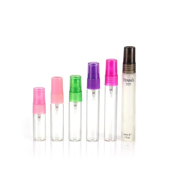 Flacon de sticlă de 15 ml 20 ml pentru probă de parfum cu pulverizator de plastic