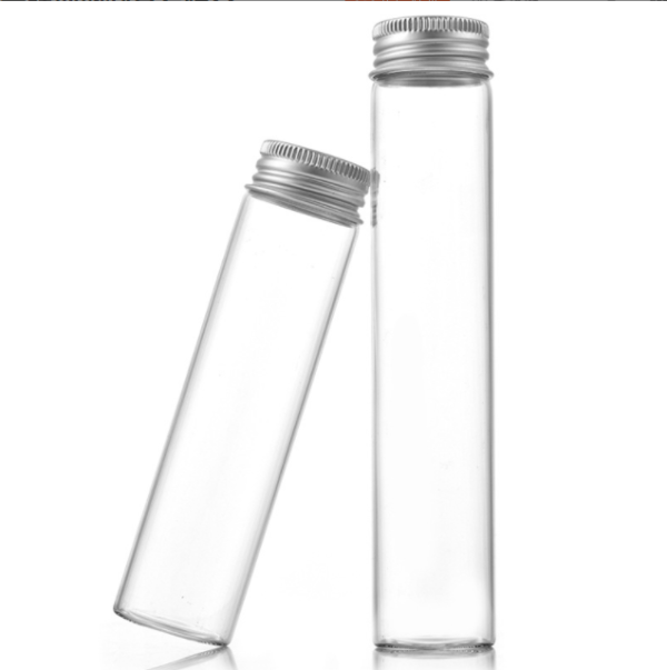 Botella sellada de vidrio de 15ml con tapa de aluminio con tornillo, viales de muestra vacíos pequeños y transparentes, frascos de vidrio, contenedores, botella de deseos bonitos