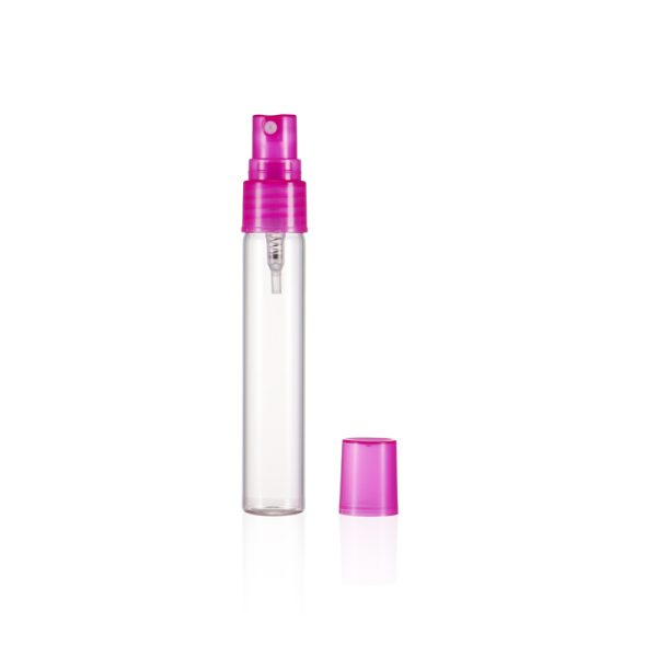 Frasco de vidrio para muestra de perfume, pulverizador de plástico transparente para aromaterapia, botella de aceite, botellas de vidrio vacías con pulverizador, 5-20ml