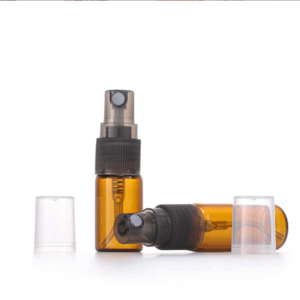 Amber 5ml Atomizer Vial Glass Bottle Spray Refillable Perfume Empty Fine Mist Sample Bottle