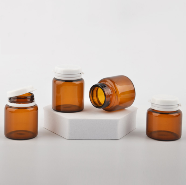 Γυάλινο φιαλίδιο Amber Crimp Borosilicate με Πλαστικό καπάκι