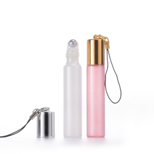 10ml small tall thin refill pearl color eye cream cosmetic bottles glass roller roll on perfume oil bottle