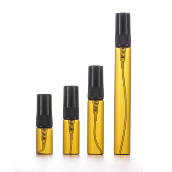 2ml 3ml 5ml 10ml Άδειο άρωμα Αιθέριο Έλαιο Amber Glass Mist Spray Bottles Refillable