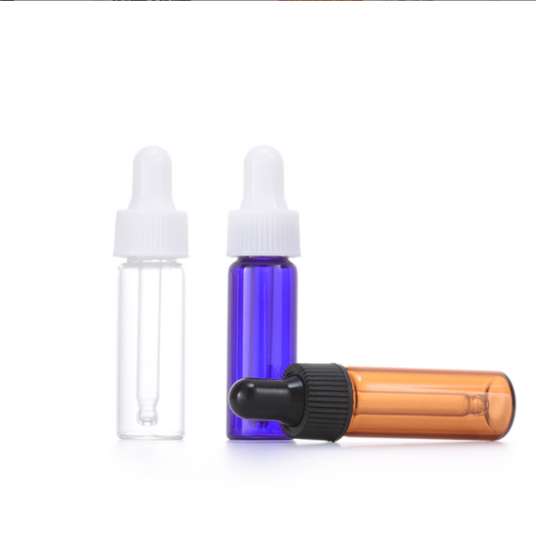 refillable oil glass vials 2ml 3ml glass cosmetic bottle small glass dropper bottle,Empty glass vial bottle blue oil dropper refillable bottle