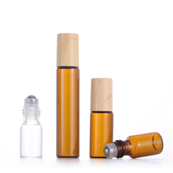 3ml Glass Roll on Bottles Refillable Amber Perfume Bottle Container for Travel Perfume and Lip Gloss Clear Container