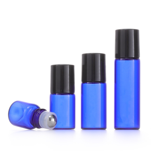 3ml Roller Bottles 12Pack Cobalt Blue Thick Glass Essential Oil Roller Bottles Stainless Steel Roller Ball