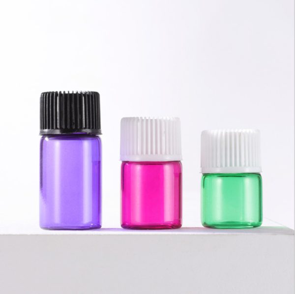 5ml Glass Orifice Reducer Bottle Sample Dram Drop Vials Essential Oils Glass Sample Bottle