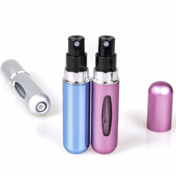 empty aluminum perfume atomizer 5ml Travel Mini Perfume Refillable Atomizer Container, Portable Perfume Spray Bottle, Travel Perfume Scent Pump Case Fragrance Empty Spray Bottle for Traveling and Outgoing