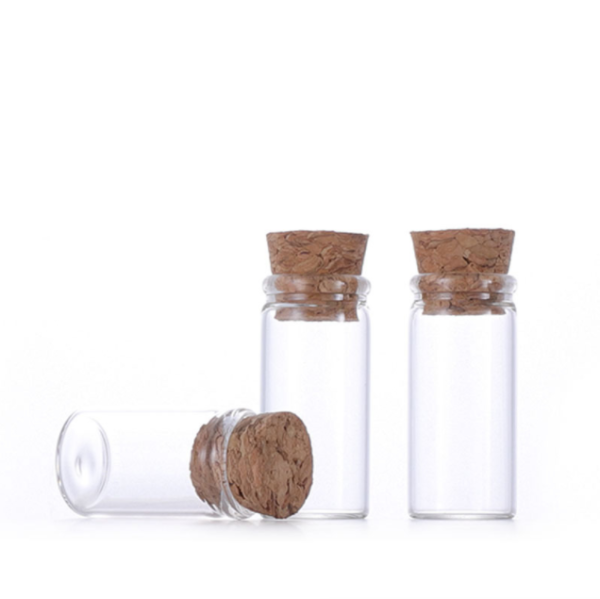 Bulk Small Glass Cork Bottles with Mini Scrolls for Time Capsules