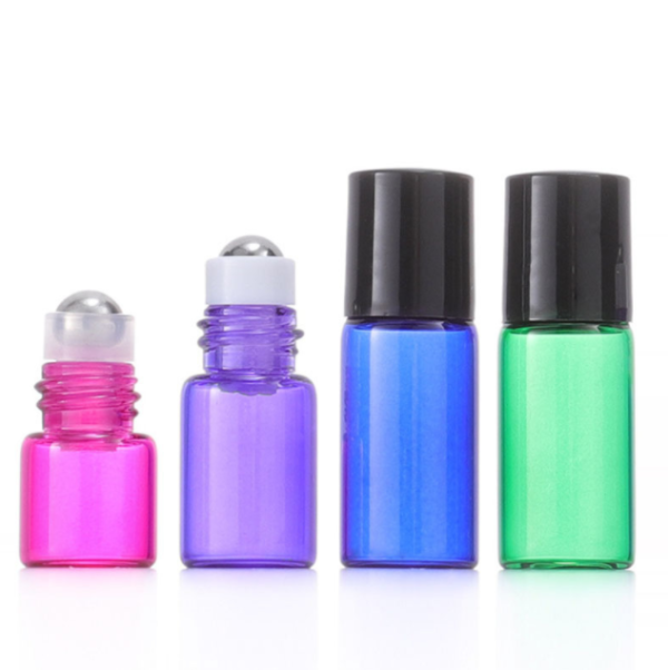 DIY Mini Tiny Gemengde Kleur Glazen Rollerball Flessen Essentiële Olie Roller Flessen Lege Reizen Hervulbare Aromatherapie Parfum Lippenbalsem Roll On Bootles Potten