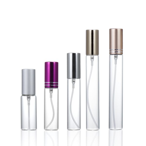 빈 5ml 10ml 15ml 20ml 크림프 넥 클리어 미니 분무기 미스트 바이알 샘플 스프레이 유리 향수병