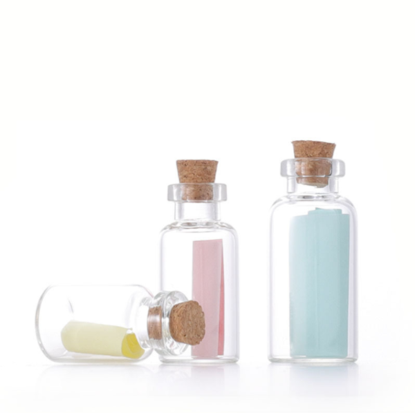 Mini Vials Cork Wish ขวดแก้ว Jar ลูกปัดคอนเทนเนอร์ Cork Stopper, Clear Wishing Bottle,