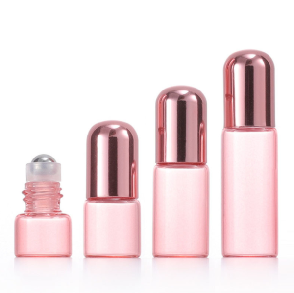 Mini Perfume Essential Oil Roller Bottles Glass Perfume Bottles Roll- on Perfume Bottles Travel Size Bottles Refillilable Cosmetic Bottles for Travel, 2ml Travel Perfume Bottle