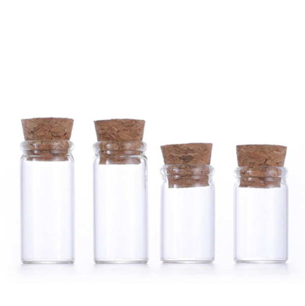 Transparent na Glass Cork Bottles Salamin na Walang laman na Wishing Bottle DIY Vials para sa Wedding Party Column Clear Capacity 5ml