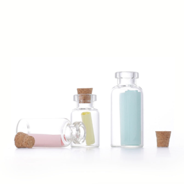 Wholesale Mini Small Tiny Clear Cork Stopper Glass Bottles Vials Jars