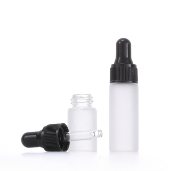 Glass Frosted Oil Vial wholesale 1ml 2ml 3m 5ml Frost Glass Dropper Bottle Glass Essential Oil Dropper Bottles Mini Empty Eye Dropper Perfume Cosmetic E Liquid Sample