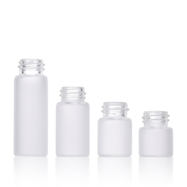 wholesale Empty Frosted Glass Sample Refillable Bottle Essential Oil Dropper Vials Rose Gold Ring White Rubber Top Cosmetic Packaging Container 1ml 2ml 3ml 5ml