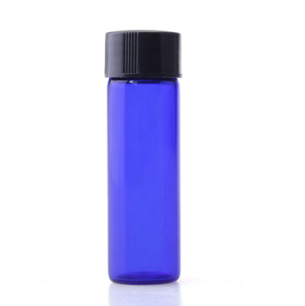 10ml blue glass vial with plug and cap