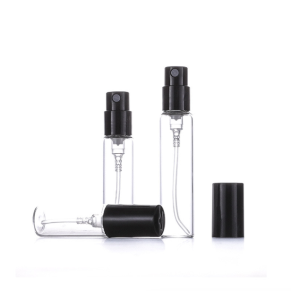 3ml 5ml perfume test glass bottle with snap on sprayer