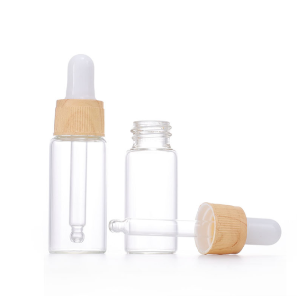 wholesale Refillable Clear Glass Bottle with Dropper 5ml 10ml 15ml 20ml Perfume Fragrance Cosmetics Packaging Bottles